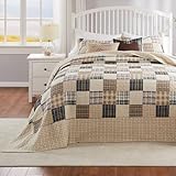 Greenland Home Oxford 100% Cotton Quilted Bedspread Set, 3-Piece Jumbo King, Taupe