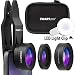 Phone Camera Lens Attachments | ZWARTpro Super Wide Angle + Macro 2 in 1 Cell Phone Lens Kit for iPhone, iPad, Most Android Smartphones & Tablets + Clip, LED Light & Travel Case (EagleEye 32mm + LED)