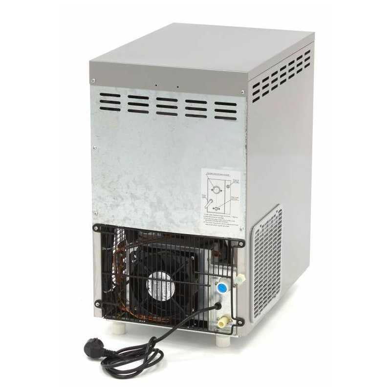 Machine à Glace Pilée en Paillettes – 30 kg/24h – Stockage 10 kg – Inox – Refroidissement à Air – Glace en Grains, Pilée et Paillettes