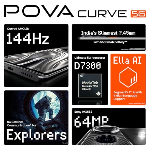 Image of POVA Curve 5G (Geek Black, 8GB+256GB)