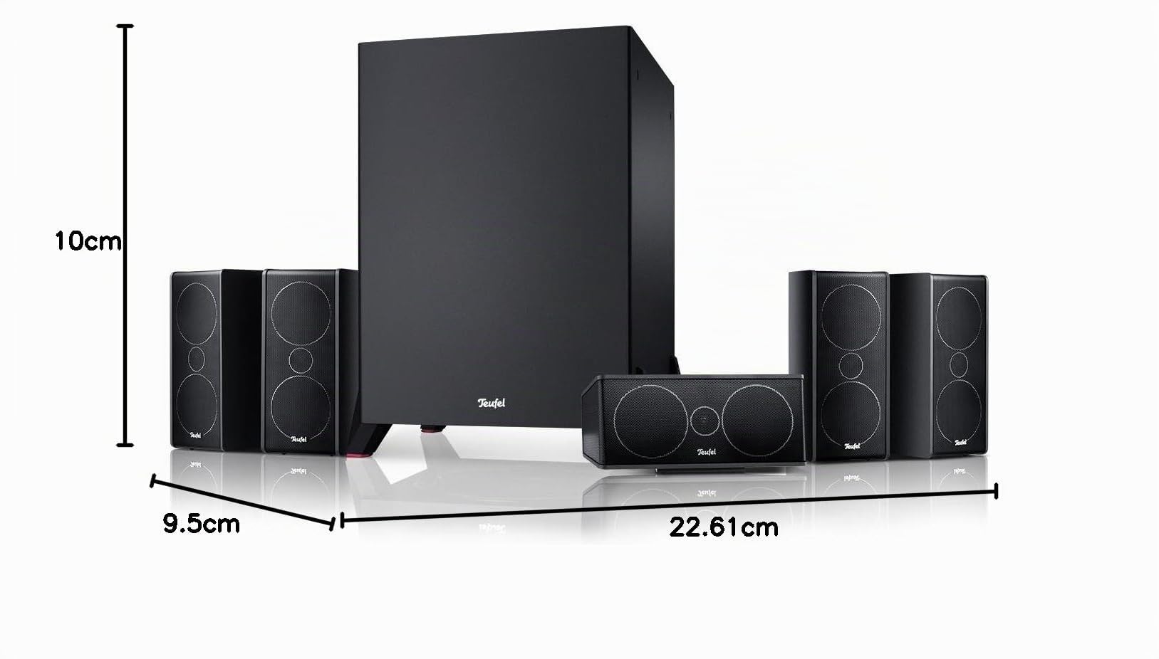 Teufel CONSONO 35 Mk3 Power Edition - 5.1 Enceintes Home cinéma avec Caisson de Basses Puissant, Satellites Hi-FI, système de Son Surround - Noir