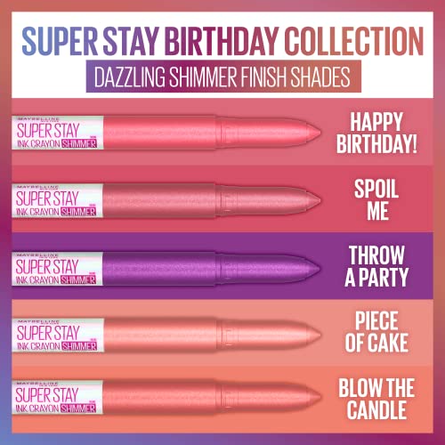 Maybelline New York Super Stay Ink Crayon Matte Longwear Lipstick Makeup, Long Lasting Matte Lipstick With Built-In Sharpener, Limited Edition Birthday Collection, Blow The Candle, 0.04 Oz #TOP4