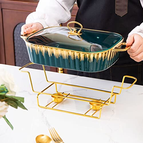 Speisenwärmer Buffetwärmer aus Keramik,Chafing Dish Warmhaltebehälter Rechaud für Catering Behälter,Speisewärmer Wärmebehälter,Buffetwärmer Speisenwärmer Warmhaltebehälter für Catering,Buffet,Party – Bild 5