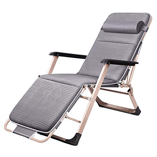 Lsoiup Sonnenliegestuhl mit 180-Grad-Flachdesign, Verstellbarer, klappbarer Gartenliegestuhl, abnehmbares Kissenkissen