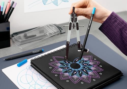 Miniatura 4 de Faber-Castell 32722-8 - Compás De Ajuste Rápido Con Tornillo Central - Articulaciones En Ambos Brazos Y Accesorios De Recambio
