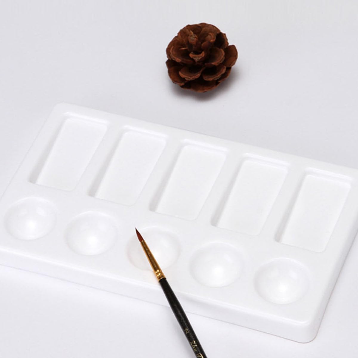 COHEALI 3pcs Rectangle Plastic Pigment Mixing Trays White Watercolor Paint Plates for Artists and Students Art Supplies Palette Mixer for Watercolor and Acrylic Painting