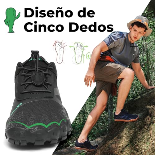 Miniatura 3 de Saguaro Hombre Barefoot Zapatillas Mujer Zapatillas Minimalista Transpirable Zapatillas De Trail Running, Saguaro Vitality Iii- Zapatos Barefoot Stil: A Negro 054,Gr.41