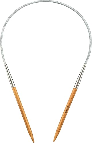 Mdoker Aguja de tejer circular de bambú tamaño 6 24 pulgadas agujas de tejer circulares para tejer a mano DIY y cualquier proyecto de hilo de tejido