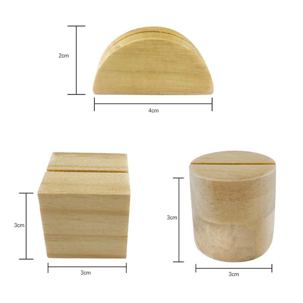 Kartenhalter 40 Stück Holz Tischkartenhalter Menükartenhalter tischnummernhalter namenskarten Halter Sitzkartenhalter Postkartenständer Holzaufsteller für Büros Cafés Hochzeiten Restaurants