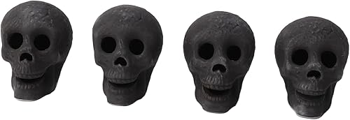 Miniatura 3 de 4 piezas de calaveras de cerámica ignífuga para hoguera, accesorios de calavera para hoguera, fogata, chimenea, hoguera, decoración de Halloween