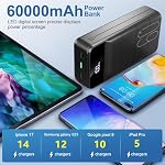 PowerBank 60000mAh Fast Charging,Battery Pack 22.5W Power Bank with USB C, Portable Charger,4 Outputs and 2 Inputs LED Display Compatible with Android Tablets iPhone etc.