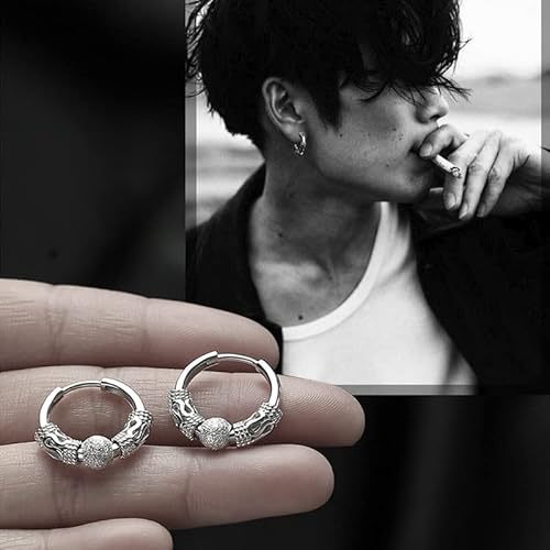 Brincos masculinos Cool Punk em aço inoxidável Hip Hop Brincos Brincos redondos Brincos para homens