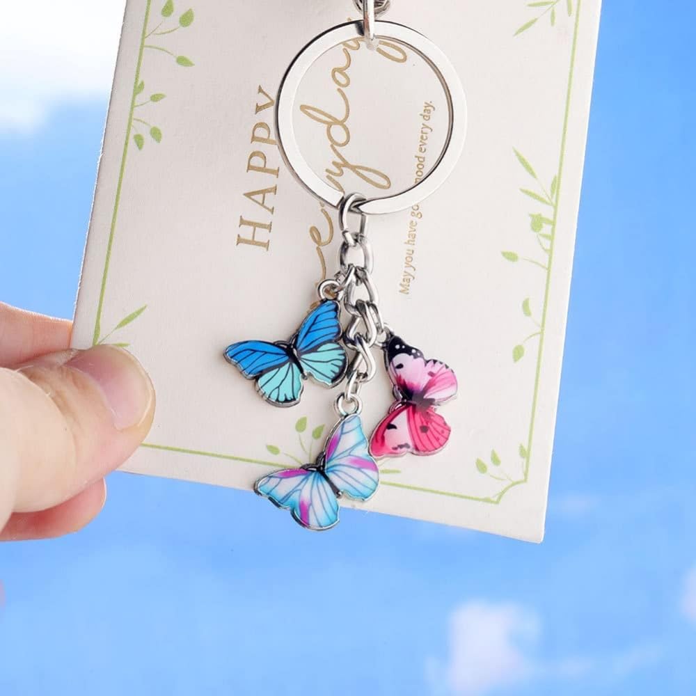 Butterfly Pendants Keyring, 2024 New Cute Tassel Bag Charm, Enamel Butterfly Keychain, Purse Bag Hanging Accessories, Colorful Zipper Decoration - Image 5