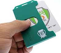 Vista 66 de 5 Pack - Red Hard Plastic Badge Holder Vertical - Side Load 2 Card Protector - Multiple Card ID Badge Holders - Heavy Duty Rigid/Hard Plastic by