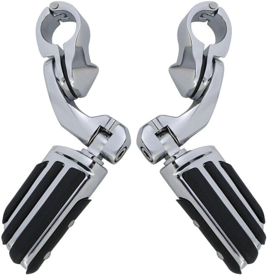 1 1/4" 1.25" Bar Highway foot Pegs Fits Flht Flhx Front Iron-Bracket Material Chrome&Black,Fit Testing