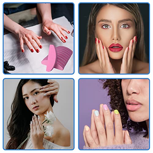 20 Pcs Nail Buffers, Double Sided Nail Files Buffer Blocks 100/180 Grit Portable Washable Sanding Buffing File Arc Shape (Pink) #TOP5