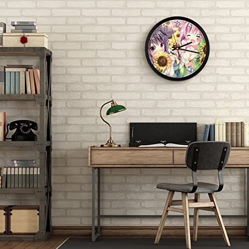 Pendule murale silencieuse 25.4cm horloge moderne tournesol