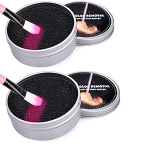 2 Color Removal Cleaner Sponges Dry Makeup Brush Clean Sponges Quick Color Switch Works Best with Small/Medium Brushes