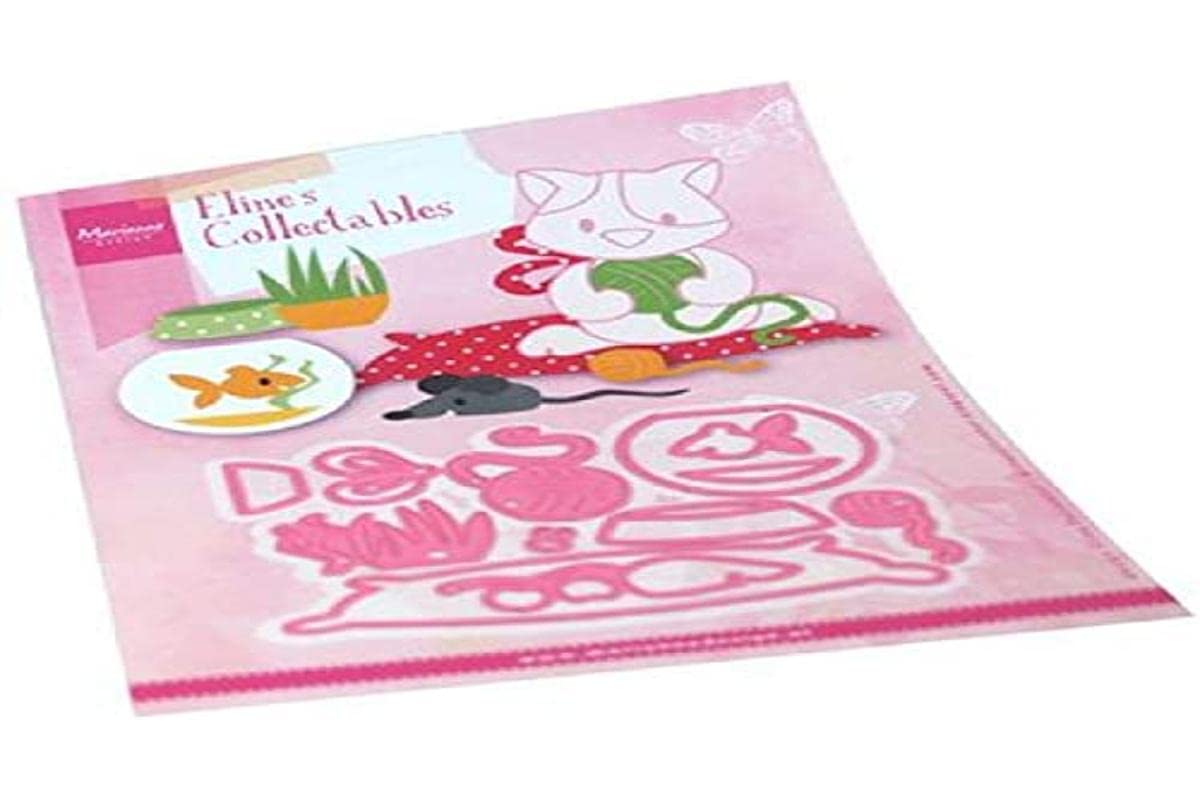 Marianne Design COL1486 Collectables, Katzenzubehör, für Detaillierte Stanzformen und Prägedetails im Papierhandwerk, Rosa, Eine größe