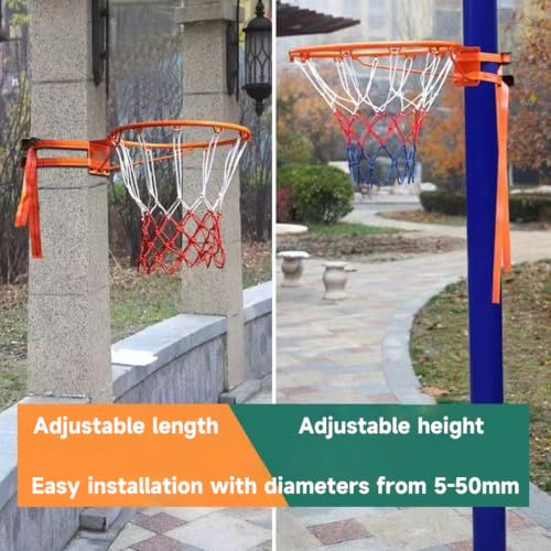 Canasta de baloncesto de pared de hierro con malla de alta resistencia exterior 6