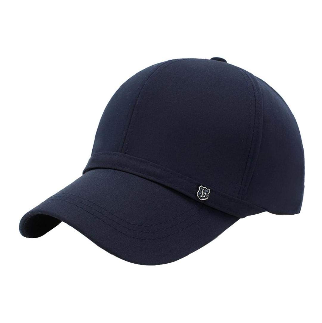 Tossper Men's Navy Adjustable Caps Visor Baseball Hats Golf Hat For Father And Husband