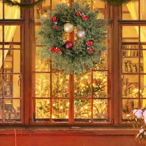 Christmas Decorations, 14.1 Inches Plastic Ring-Shaped Hangable Integrated Reusable Christmas Wreath,Lightweight Retro Rich Applicable Scenarios Christmas Ornaments for Outdoor Indoor Winter Festival - image 4