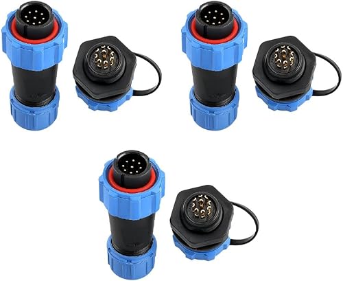 Miniatura 4 de Uonecn 3 unids SP13 IP68 conectores impermeables 2 Pin LED de alta potencia 2 pin enchufe de alimentación conector circular kit macho enchufe hembra