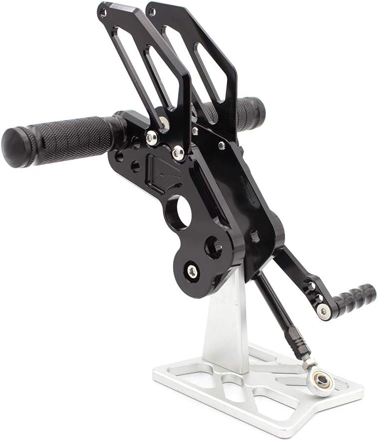 CNC Motorcycle Adjustable Rearsets Foot Pegs Rear Set Footpeg Brake Shift Pedal Compatible with Kawasaki Z125 Pro 2016 2017 2018 Black