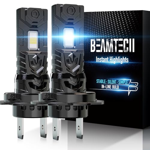 Image of BEAMTECH H7 Light Bulb, No Adapter Need High Speed Fan 6500K Xenon White H7 Bulbs or Fog Lights Pack of 2