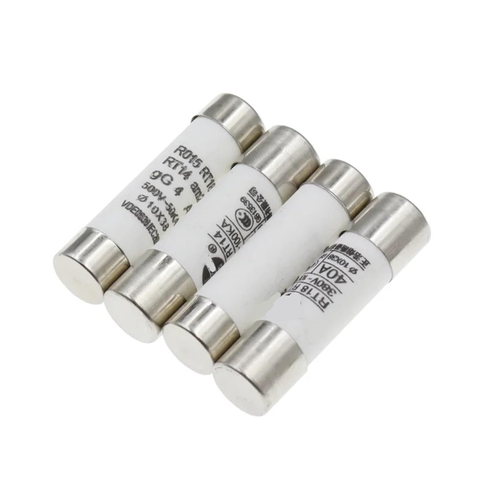 Tubos fusibles cerámicos, Fusibles cerámicos, fusible cerámico de 10x38 mm, 500 V, RO15, RT18, RT14, paquete 5 o 10 unidades(1a,10 pieces)