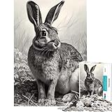 Puzzle pour Adultes 1000 pièces Lapin Dessin au Crayon Défi éducatif Défi Difficile Jeux Amusants pour Les 14 Ans et Plus (38X26CM)