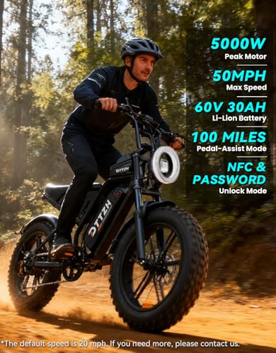 DTTZH 5000W Electric Bike for Adults, 50MPH Moped Style Ebikes for Adults, 20\" x 4\" Fat Tire Electric Dirt Bike, 2500W Motor E Motorcycle, 60V 30Ah Battery UL 2849 Certified 100 Miles (Sliver) - Thumbnail 2