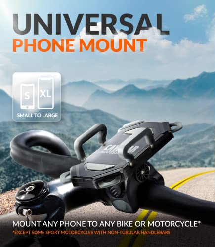 Bike & Motorcycle Phone Mount - For iPhone 14 (13, Xr, SE, Plus/Max), Samsung Galaxy S22 or any Cell Phone - Universal Handlebar Holder for ATV, Bicycle or Motorbike. +100 to Safeness & Comfort - Thumbnail 2