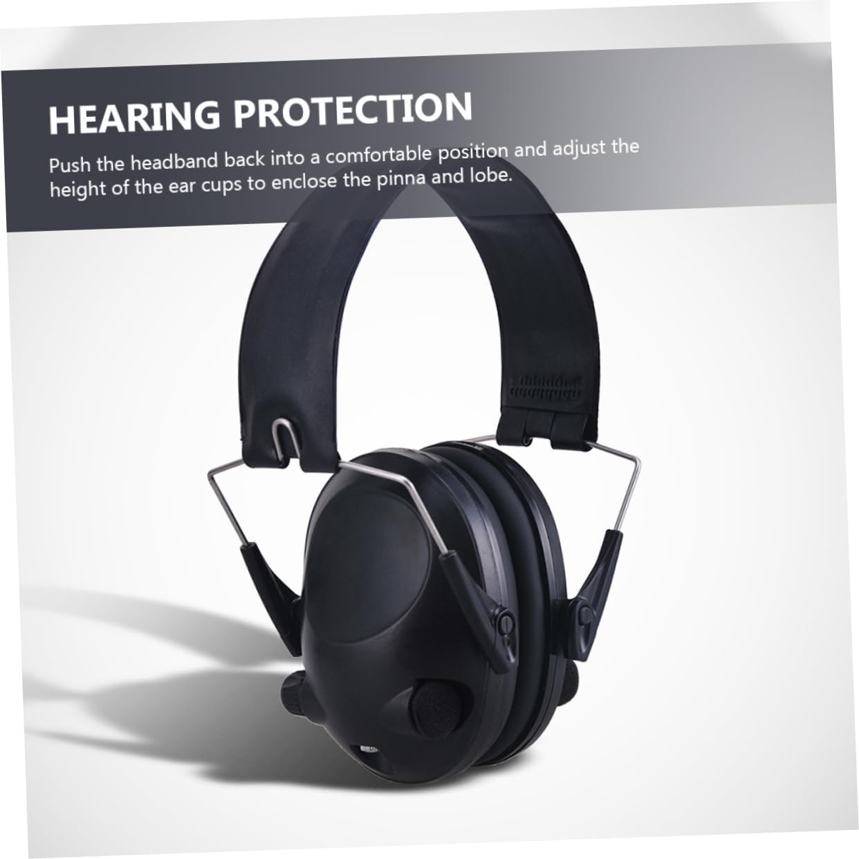 Protección Auditiva Electrónica Ajustable Negra Abs 21db | Diadema Regulable, Captación de Sonido, Cascos Cancelacion Ruido para Tiro
