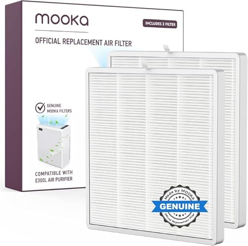 E-300L Air Purifier Official H13 Replacement Filter Compatible with MOOKA and MOOKA FAMILY E-300L Air Purifiers (White 2PC) E-300L Air Purifier Official H13 Replacement Filter Compatible with MOOKA and MOOKA FAMILY E-300L Air Purifiers (White 2PC)