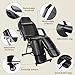 KIIUMI Black Tattoo Chair for Client with Wheel, Facial Table for Esthetician with Split Legs, Adjustable Armrest & Footrest Lash Massage Bed Artist for Beauty Salon Spa Treatment Equipment