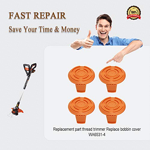 WA6531 Spool Cap Cover for Worx WG150 WG151 WG155 WG160 WG165 WG166 Cordless String Trimmer Edger Weed Eater Wacker WA6531(4 Pack) - Thumbnail 5