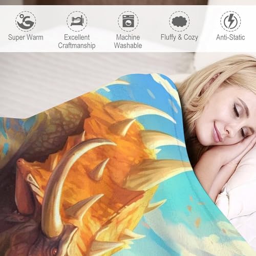 Manta de dinosaurios para cama y sofá | Forro polar 150x200 cm 4