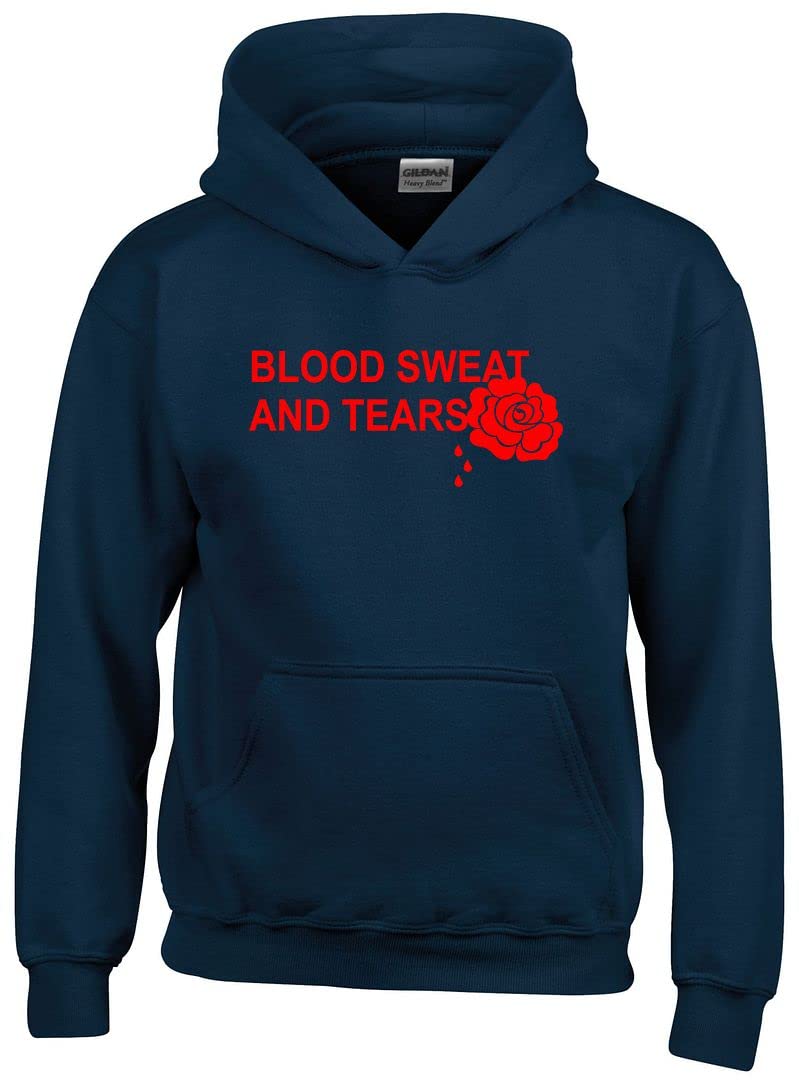 Cyclops Print Men's Navy Blood Sweat And Tears England Six Nation Rugby Hoodie Medium