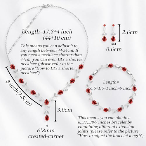 Image of GZWHD Wedding Jewelry Sets for Bride Bridesmaid Women Cubic Zirconia Necklace Earrings Bracelet Set Gift for Mother Friend Wife Daughter Sister Party Prom Jewelry