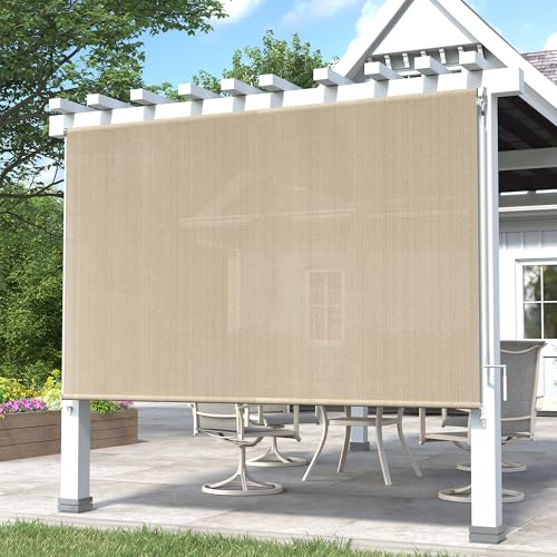 DIFY 9 * 8FT Outdoor Roller Shade, Cordless Patio...