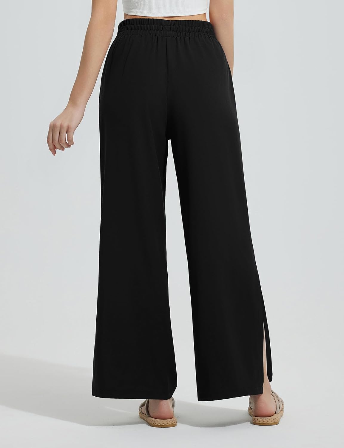 baleaf Women's Wide Leg Swim Pants UPF50+ Long Beach Pants High Waisted Lightweight Quick Dry Flowy Swim Capris with Pockets - Image 7