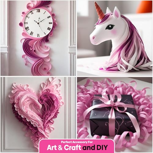Image of 6 Pink & White Crepe Paper Streamers, 492ft Pack of Party Decorations | Each roll is 82 ft long and 1.8 Inch wide ideal for Birthday Party Decor, Baby showers and Bachelorette Parties