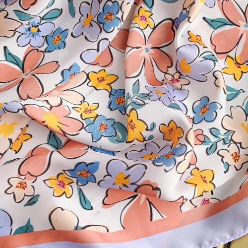 Head Scarf for Women Silk Like 27 Inch Square Hair Wrapping Bandana Scarves3