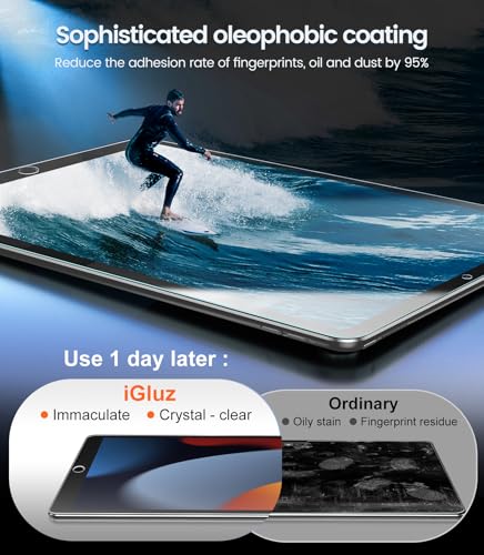 Image of iGluz 2 Pack for iPad 10.2-inch(9th /8th /7th Gen.) 9H+ Tempered Glass Screen Protector with Easy-Install Box[12FT Military Grade Shatterproof] Apple Pencil Compatible,HD Clarity,Scratch Resistant