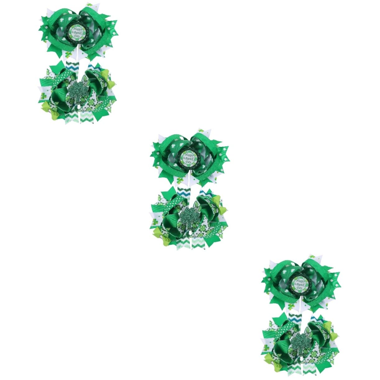 Pince à cheveux Saint-Patrick verte : set de 6 barrettes légères à clip métallique stable - 8