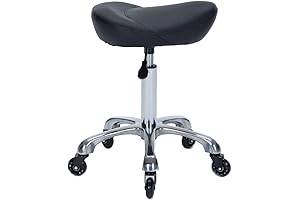 Saddle Stool - Ergonomic Sit Stand Stool for Improved Posture and Back Pain Relief (Black)