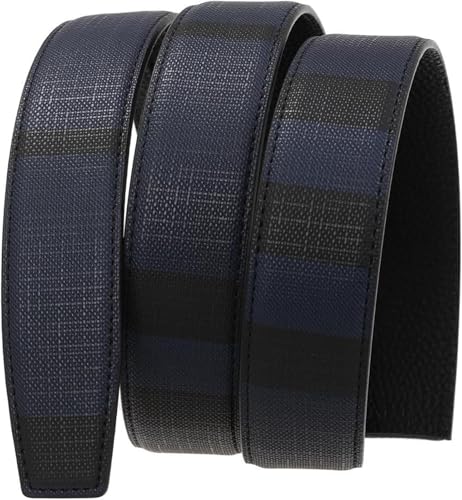 Men's Leather Ratchet Belt Strap without Buckle, Men's Belt 3.5cm Cowhide Lychee Pattern Casual Breathable Belt2