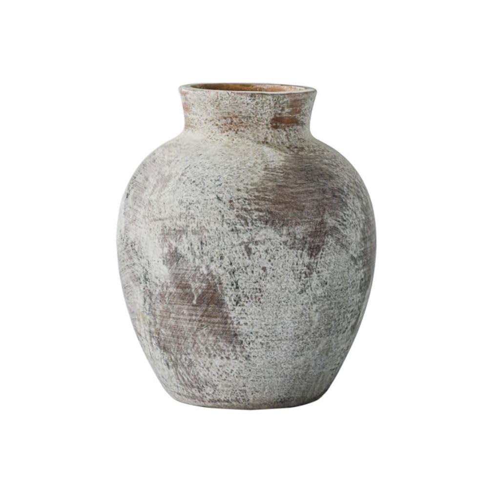 HRGKLMN Rustic Vase Wabi-Sabi Ceramic Vase Handcrafted Table Decoration Vase Minimalist Flower Vase for Country House and Farmhouse Decor,Braun