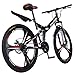 Tengma 26in Folding Mountain Bike, 21 Speed Bicycle Disc Brakes Shimanos Full Suspension MTB Bikes Road Bike High Carbon Steel Sports Wheels for Adults Teens Men Women